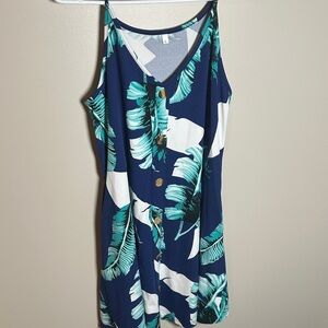 Tropical Leaf Print Dress